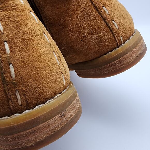 Hush Puppies Chardon Belt Suede Boots Booties Womens Size 7 Cognac Brown Western - Picture 7 of 12